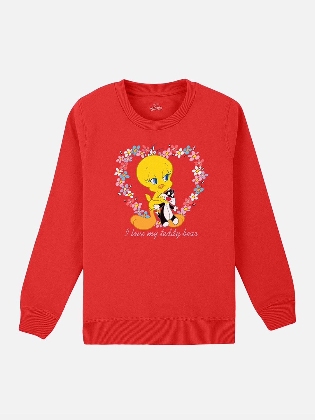 

Kids Ville Tweety printed Red Sweatshirt for Girls