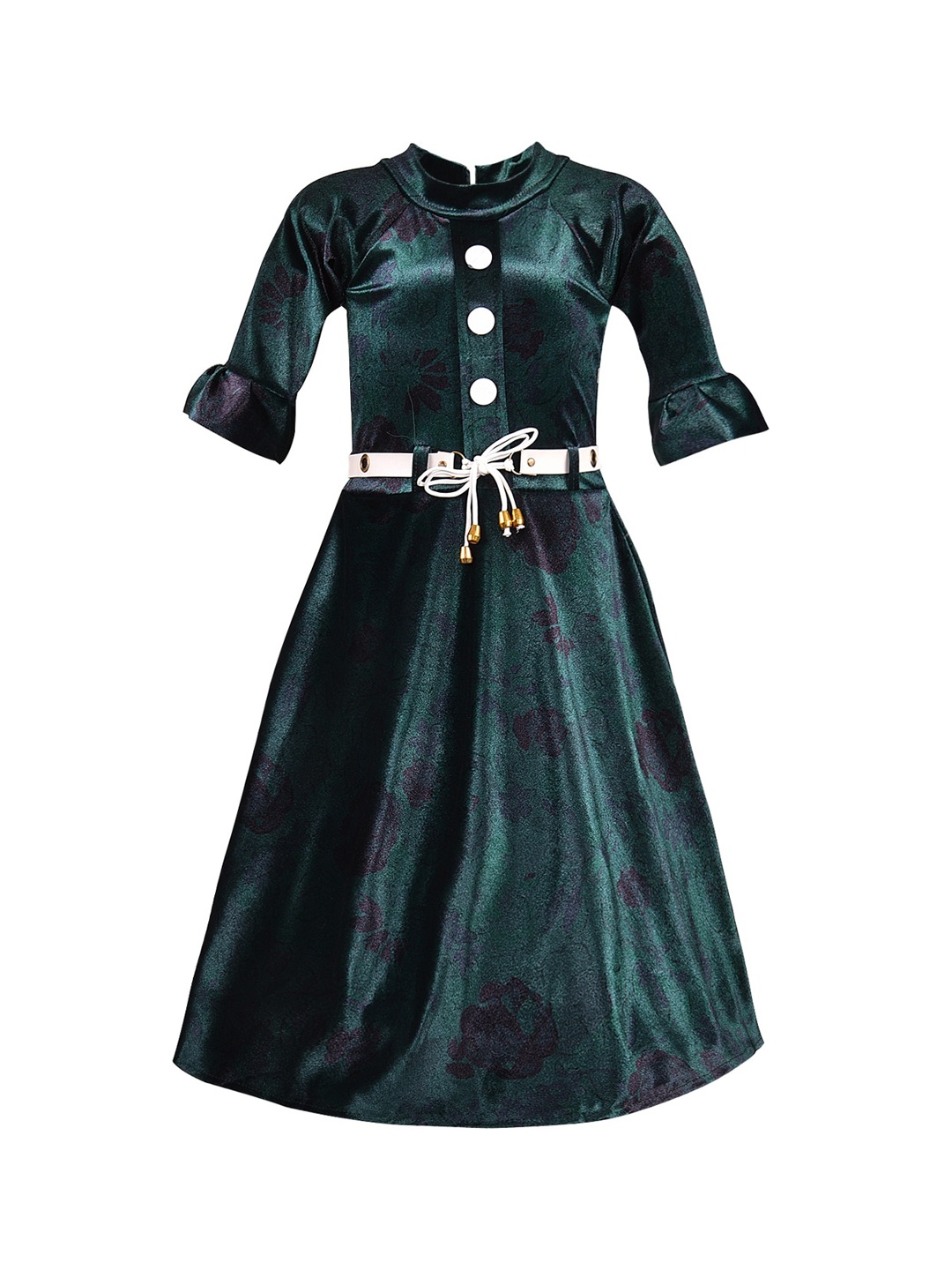 

Wish Karo Girls Green Printed Maxi Dress