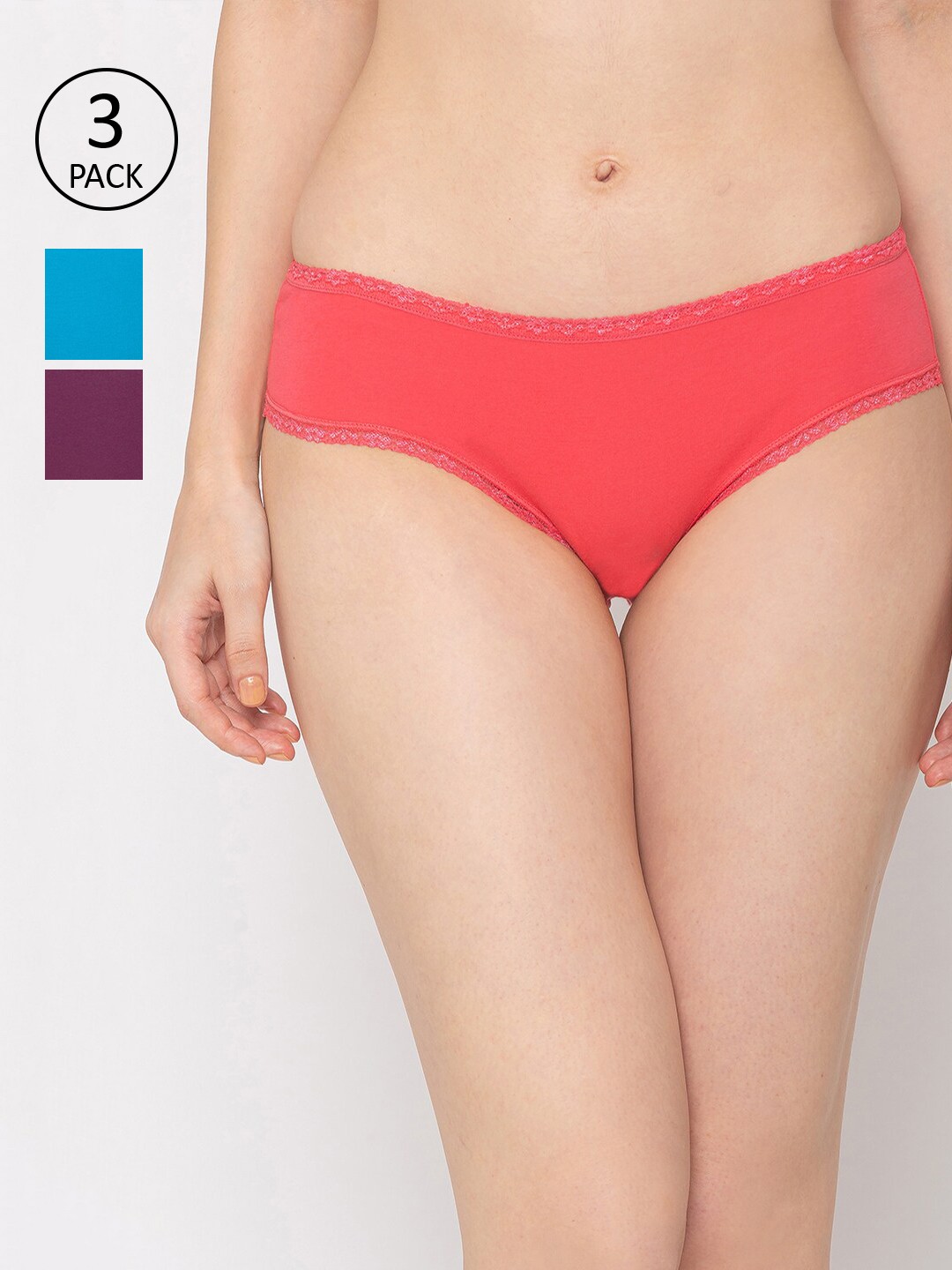 

Candyskin Women Pack Of 3 Assorted Sustainable Basic Briefs CSPL-04