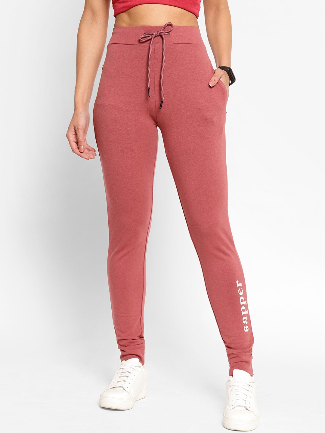 

SAPPER Women Pink Solid Slim-Fit Joggers