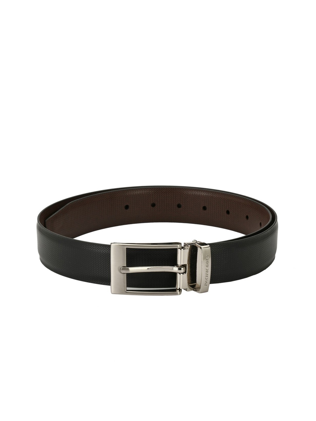 Pacific Gold Men Black & Brown Solid Reversible Belt