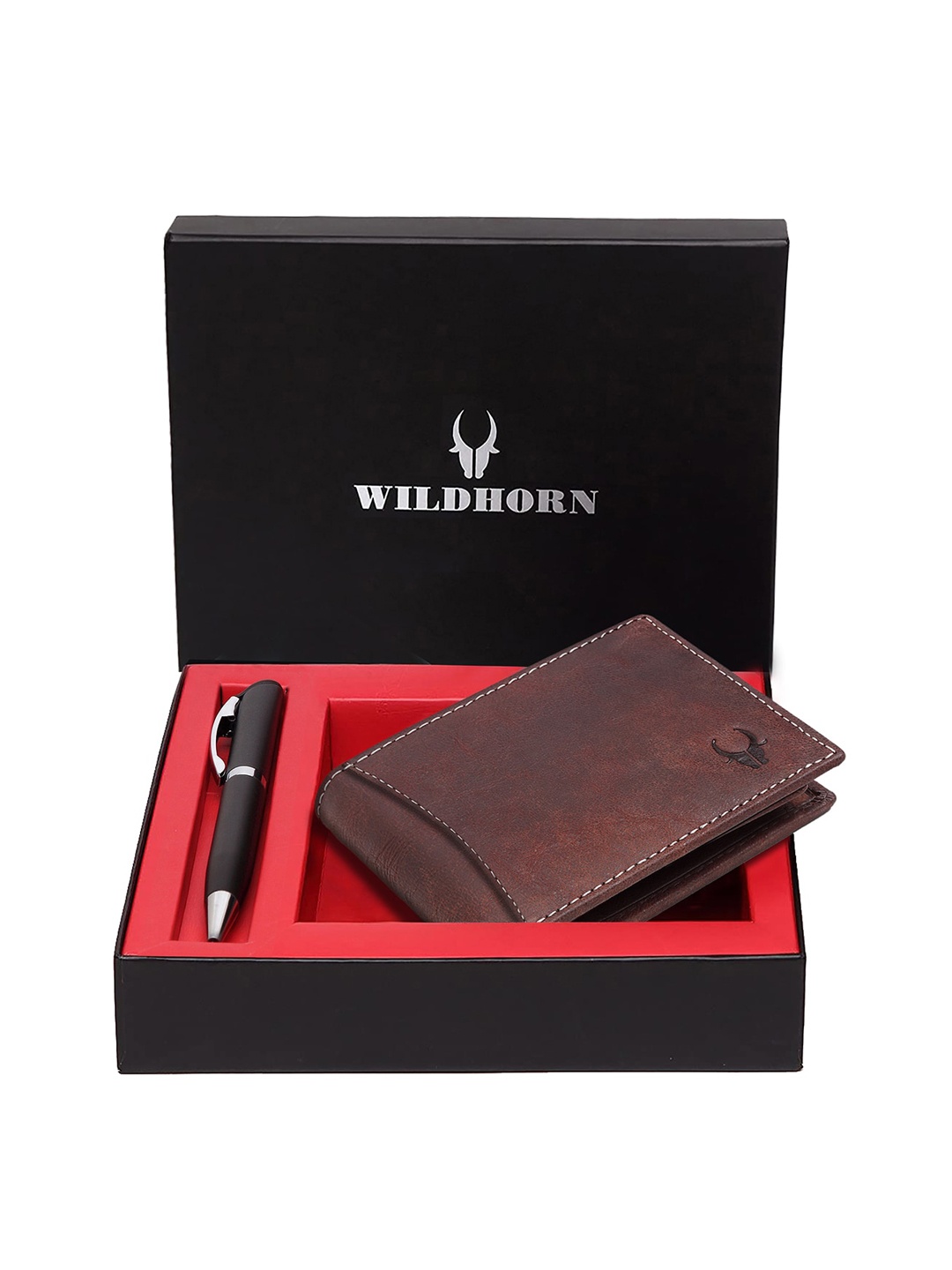 

WildHorn Men Brown & Black RFID Protected Genuine Leather Accessory Gift Set