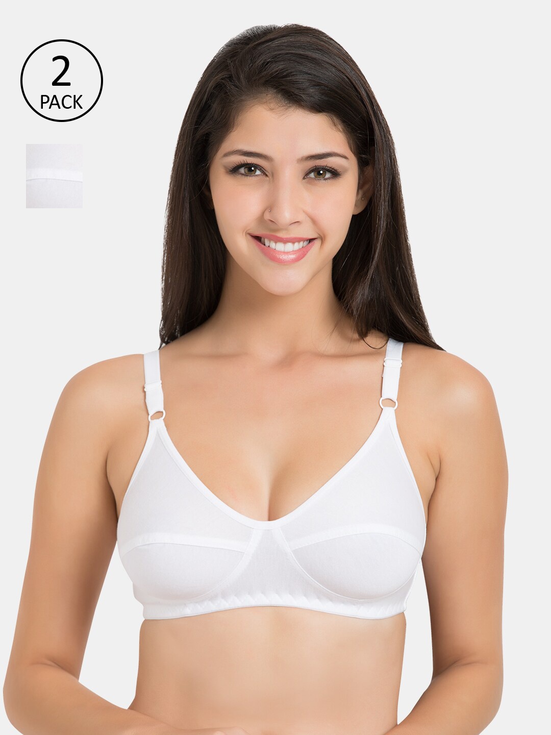 

Souminie White Solid Non-Wired Non Padded Everyday Bra SLY-935