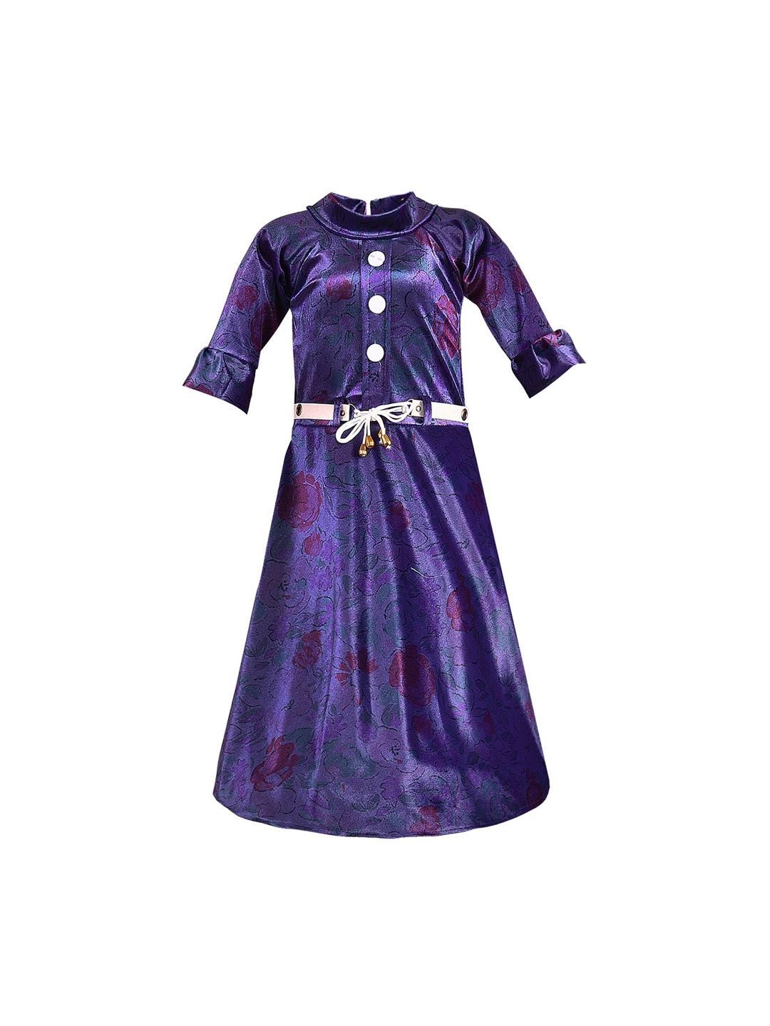 

Wish Karo Girls Violet Printed Fit and Flare Dress