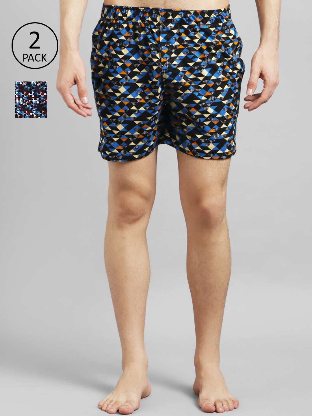 Kotty Men Pack of 2 Printed Boxers KTT2PCMENSBOXERSET44S, Blue