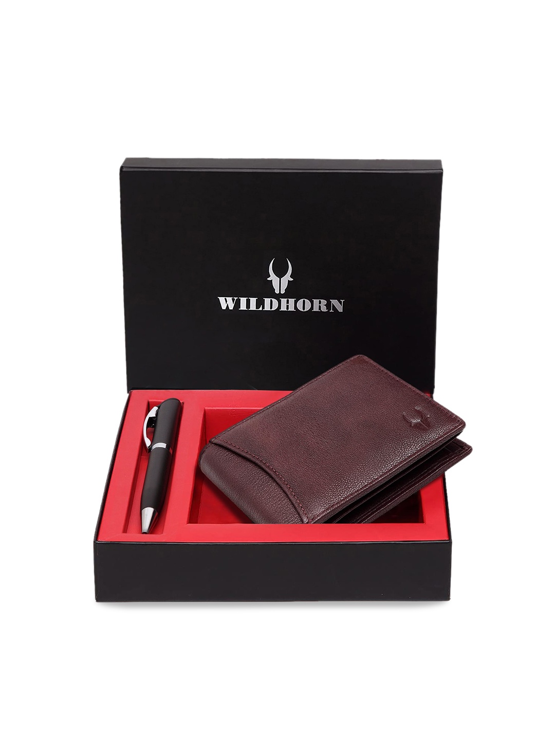 WildHorn Men Brown & Black RFID Protected Genuine Leather Accessory Gift Set