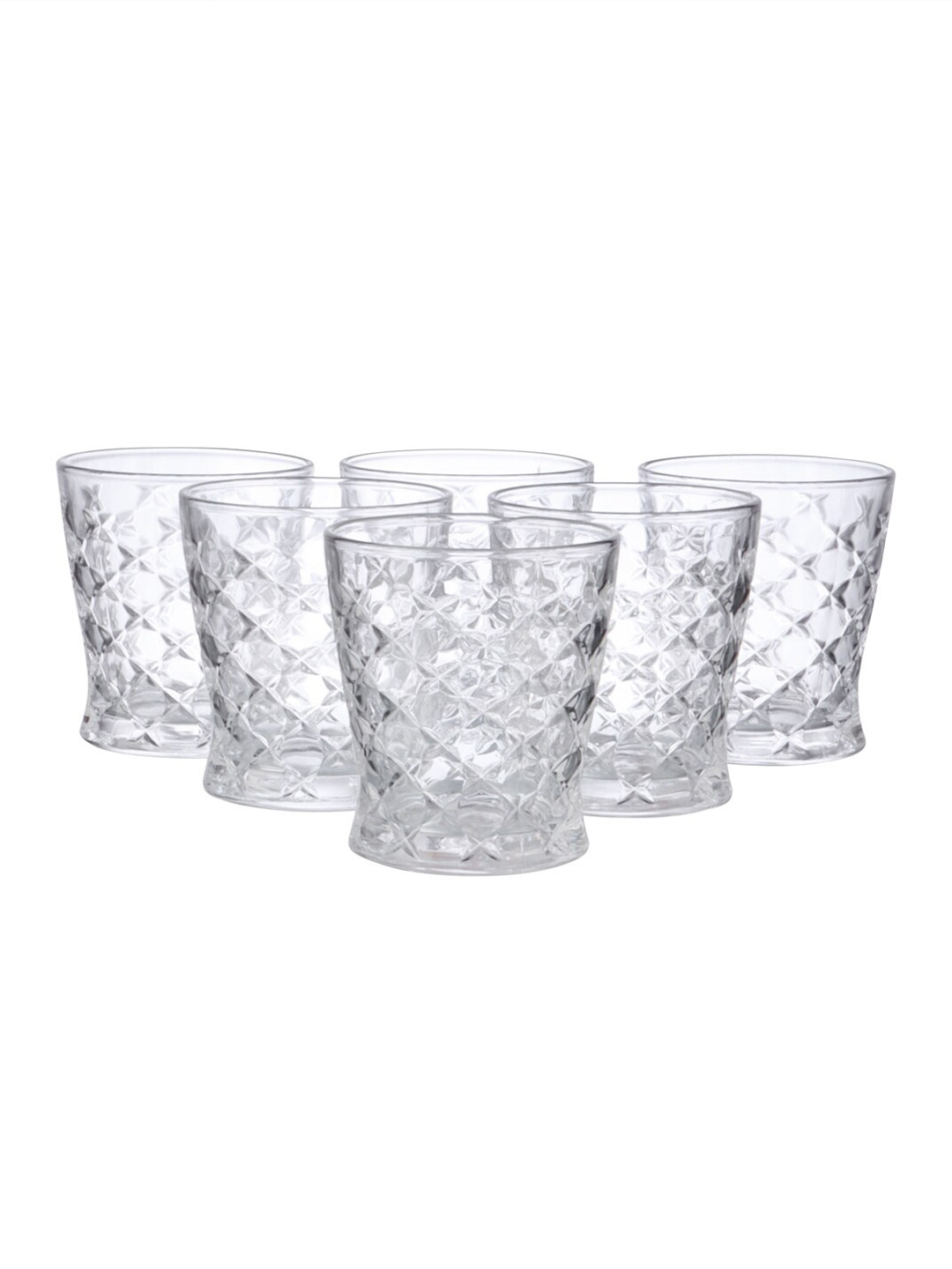 

ceradeco Transparent 6 Pcs Textured Whiskey Glass Set