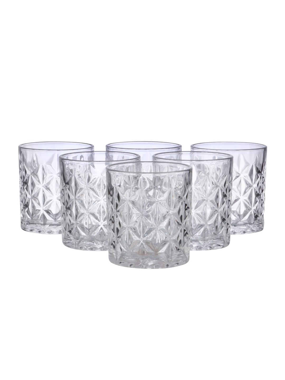 

ceradeco Transparent 6 Pieces Textured Juice Glasses