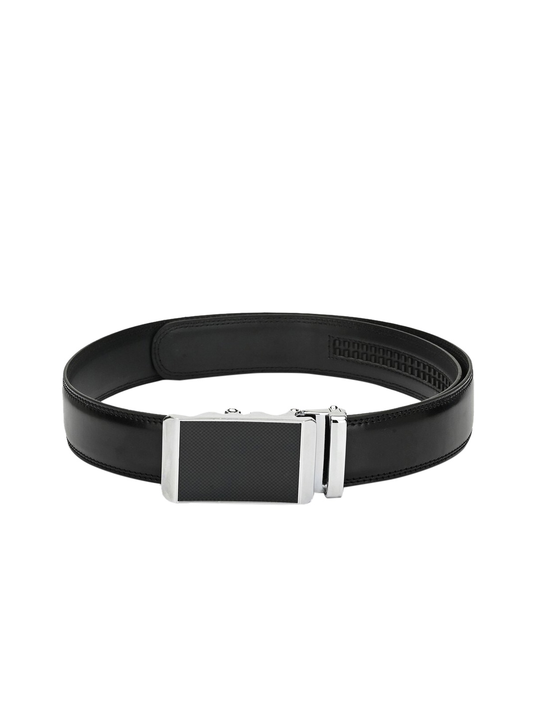 Pacific Gold Men Black Solid Leather Belt
