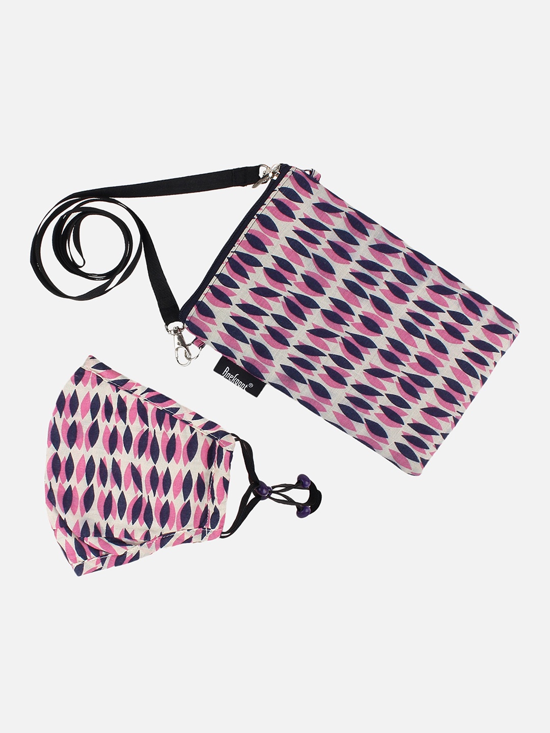 

Anekaant Women Off-White & Navy Blue Printed Reusable 3-Ply Cloth Mask