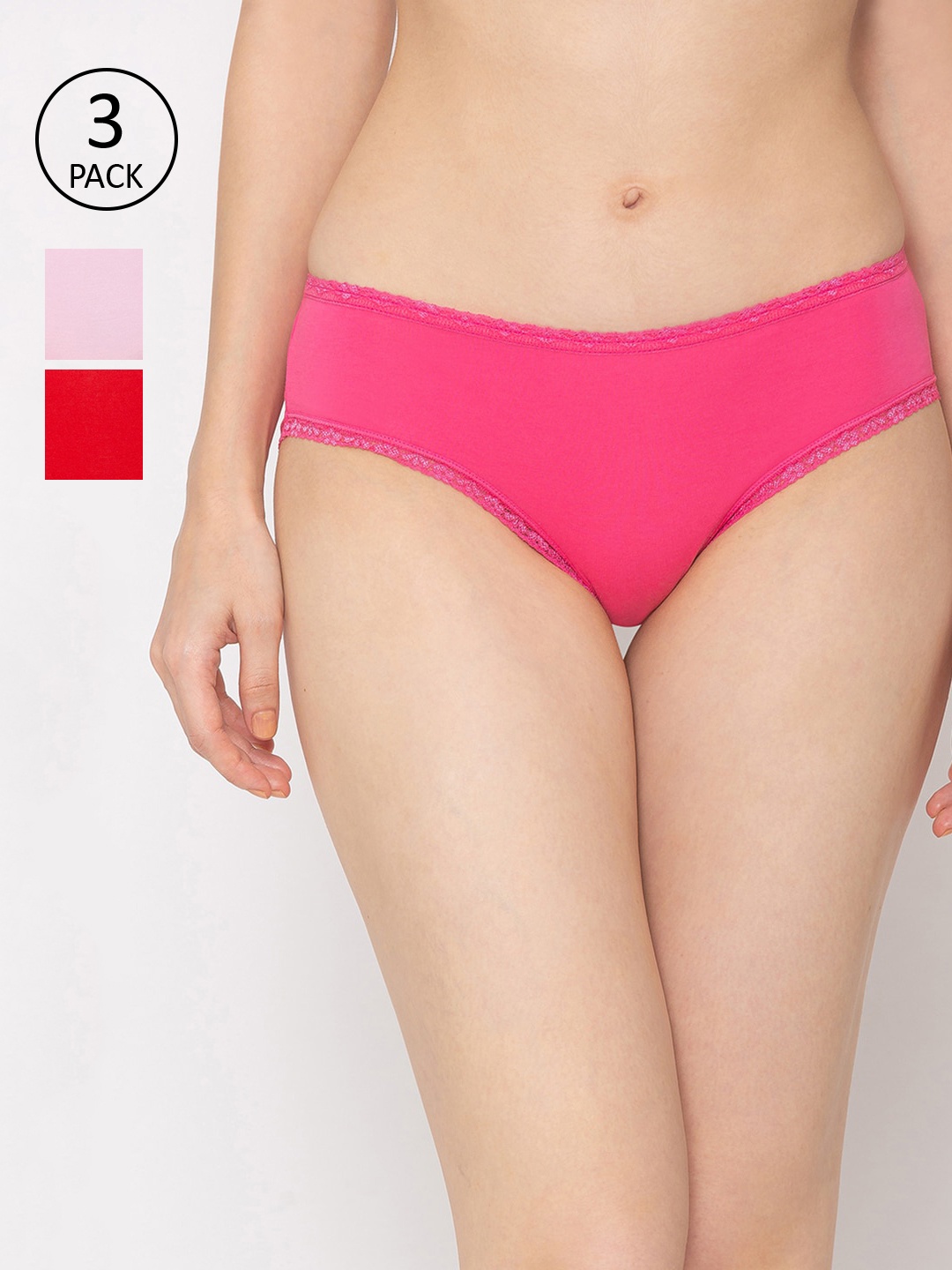 Candyskin Women Pack Of 3 Assorted Sustainable Bikini Briefs CSPL-03