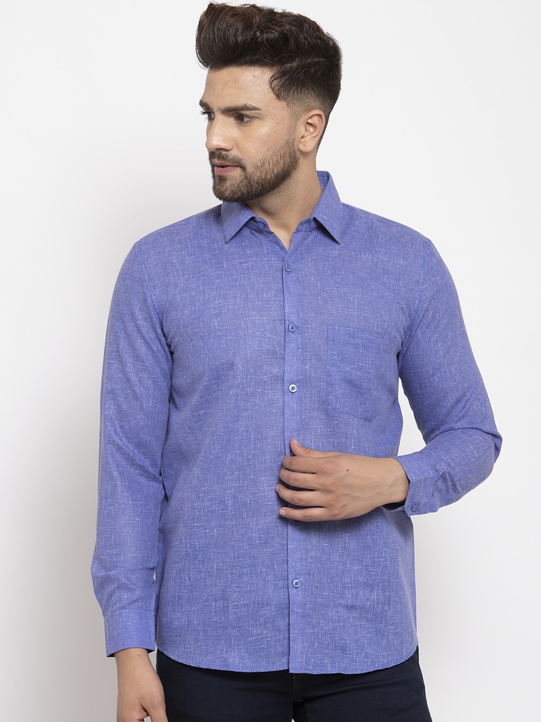 

JAINISH Men Blue Smart Regular Fit Solid Casual Shirt