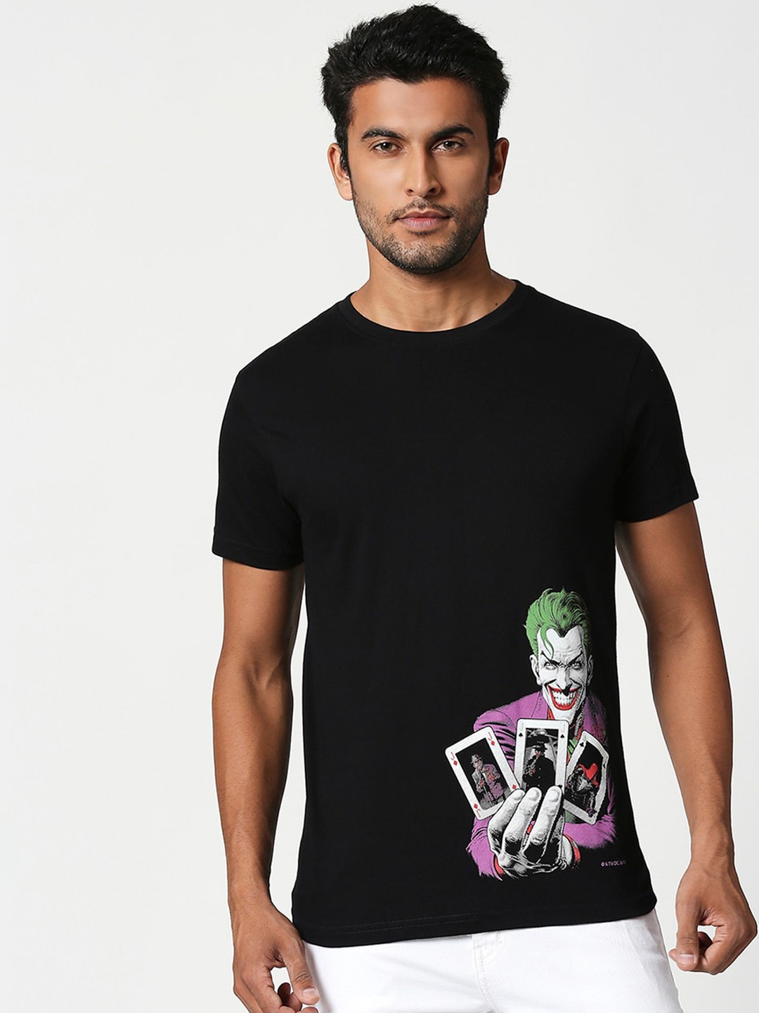 

Bewakoof Men Black Joker Printed Round Neck T-shirt