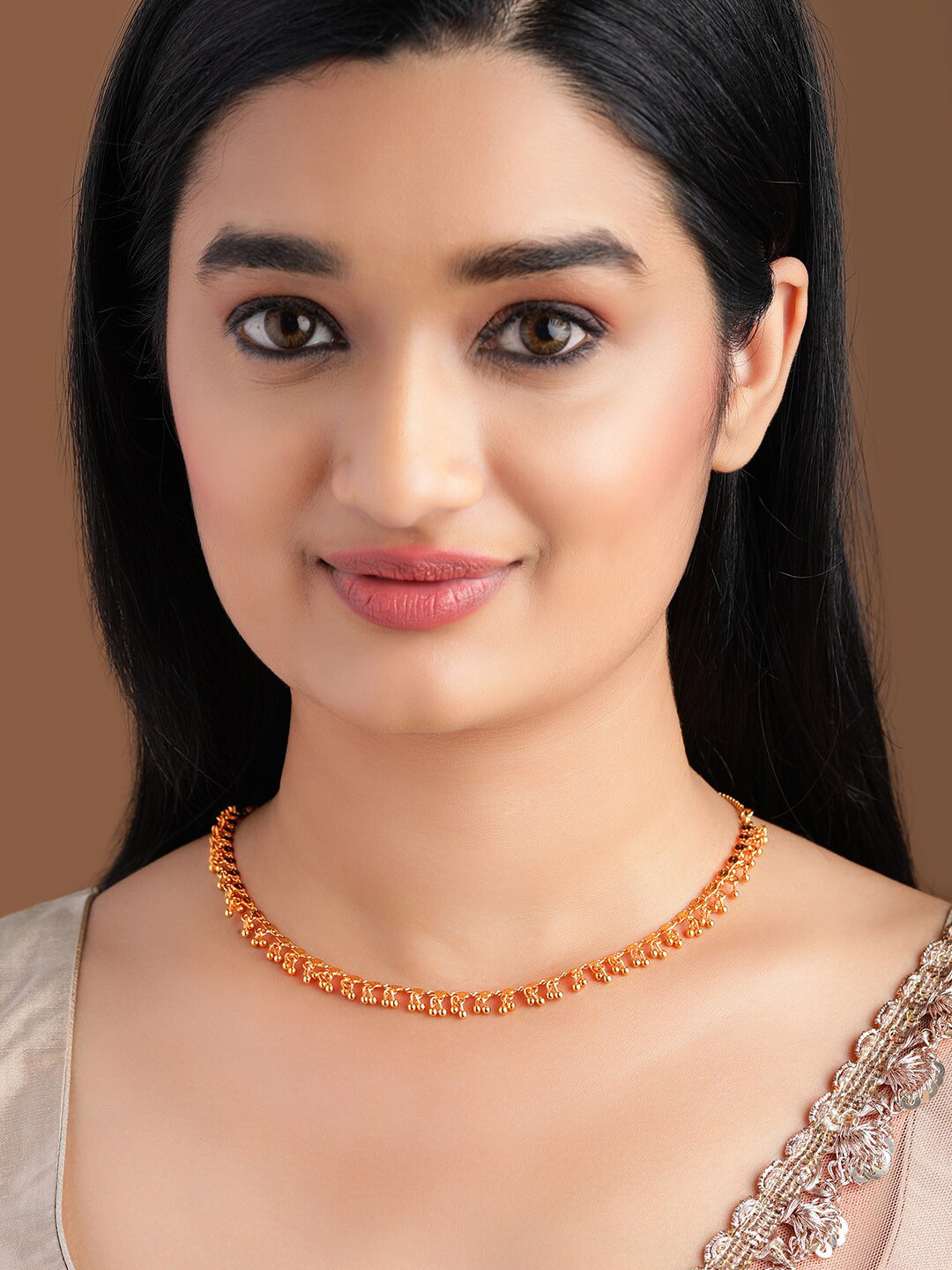 

Rubans 22K Gold Plated Handcrafted Chain Necklace