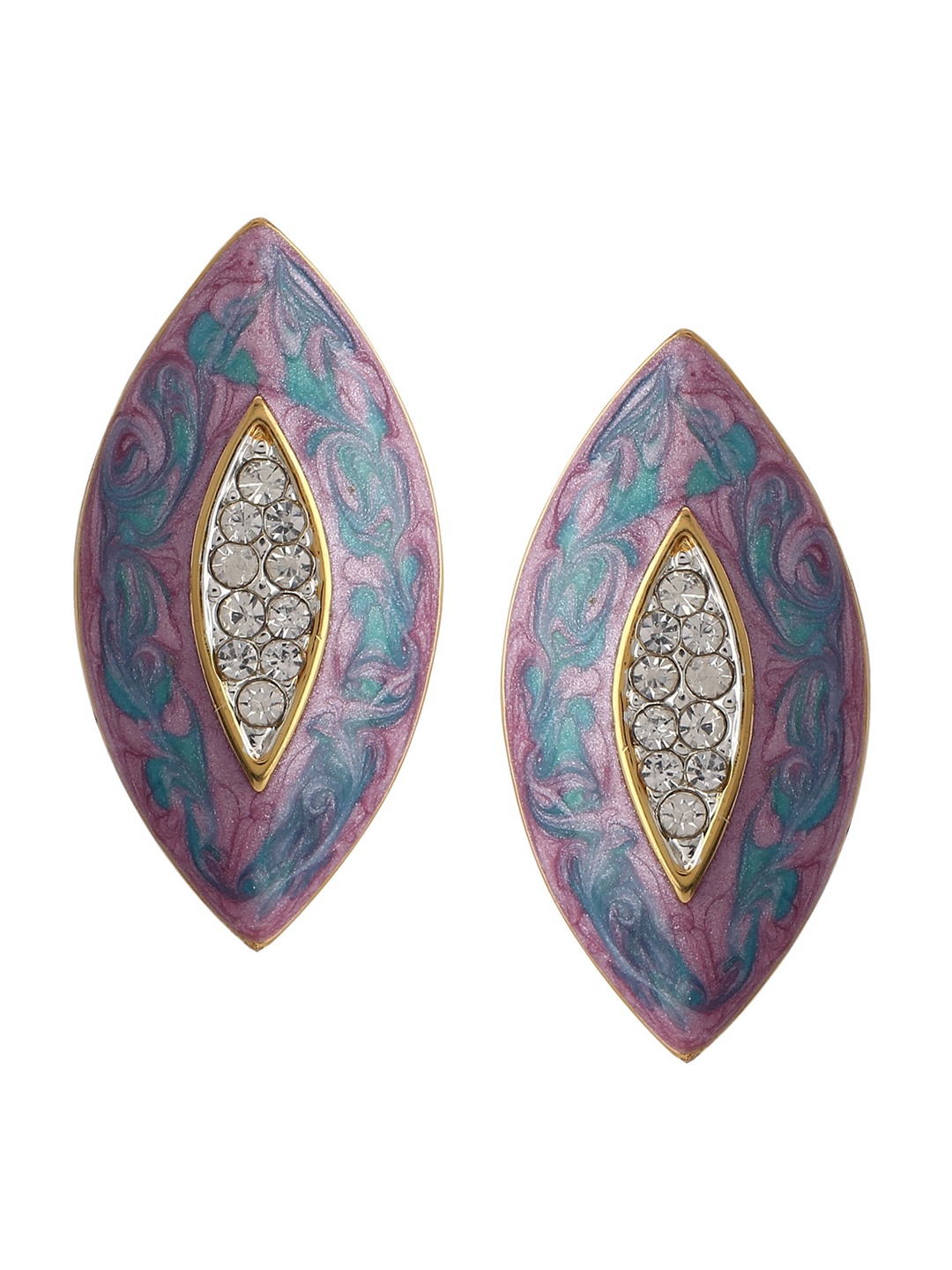 

Estele Gold-Plated Blue Geometric Drop Earrings