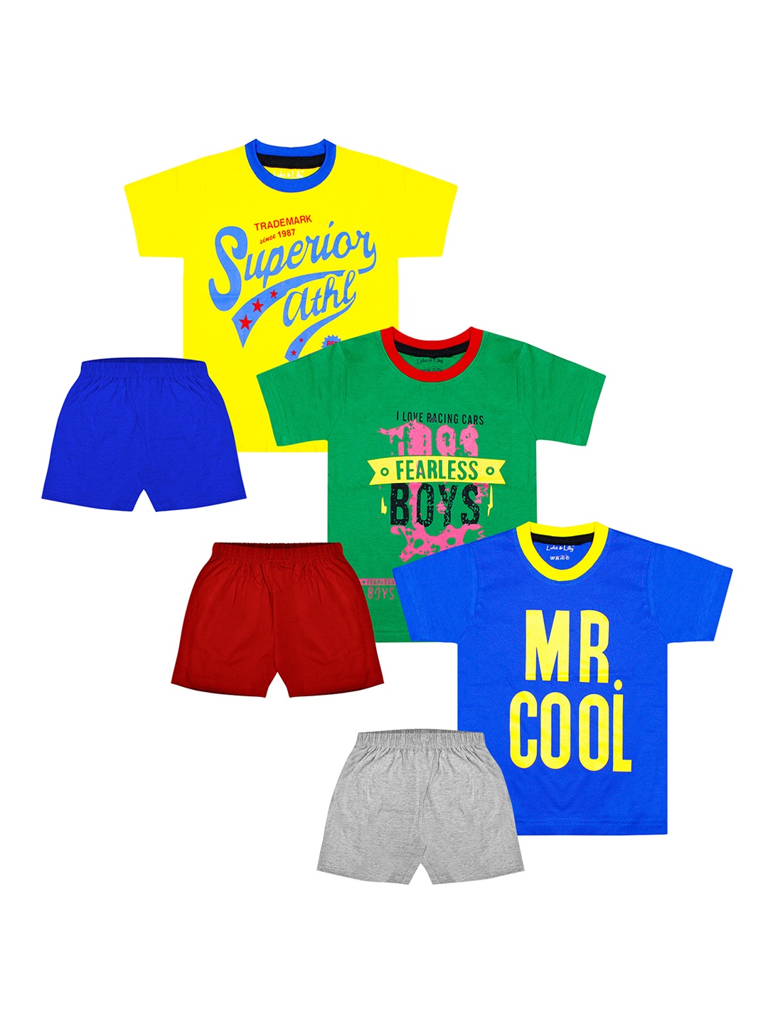 

Luke & Lilly Boys Multicoloured Printed T-shirt with Shorts, Multi