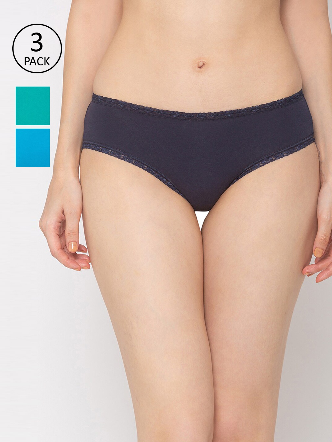 

Candyskin Women Pack Of 3 Assorted Sustainable Hipster Briefs CSPL-015