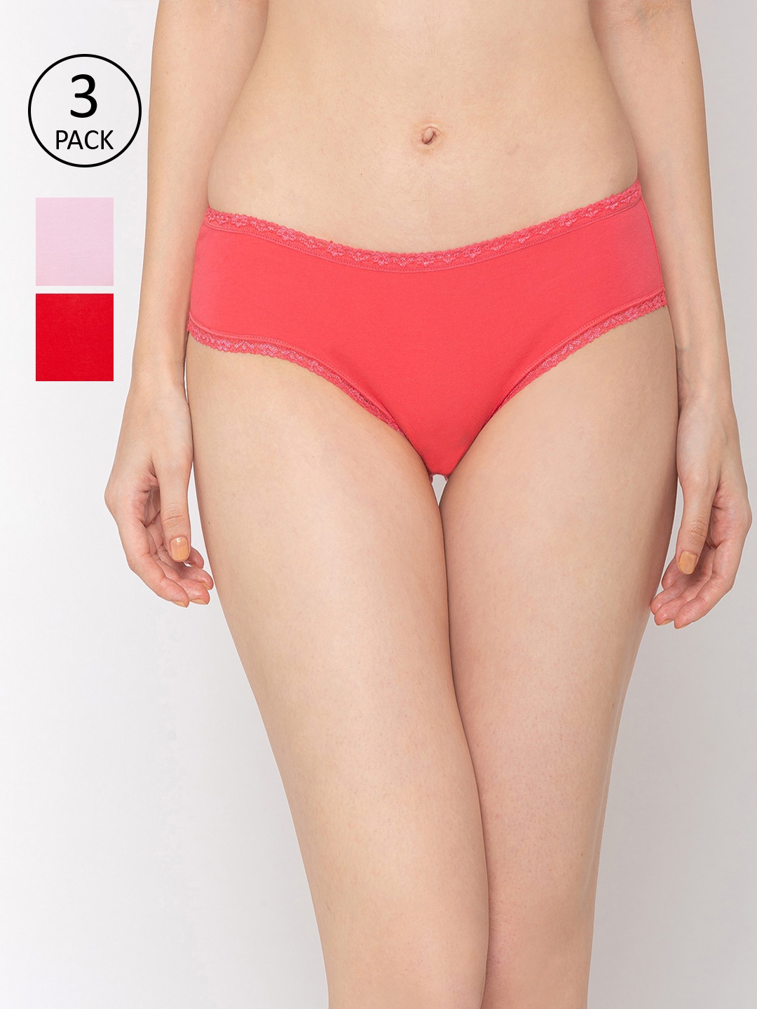 

Candyskin Women Pack Of 3 Assorted Hipster Sustainable Briefs CSPL-07