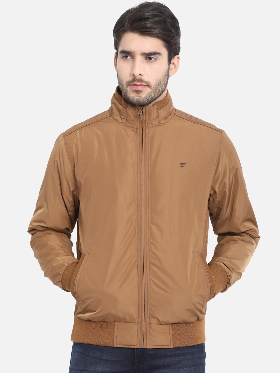 

t-base Men Brown Solid Lightweight Bomber