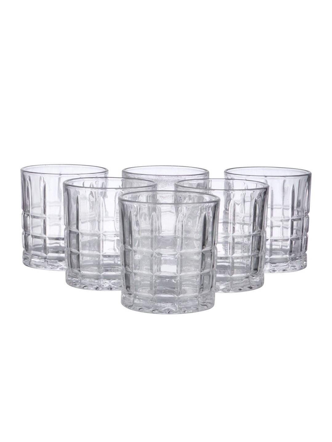 

ceradeco Transparent 6 Pcs Textured Whisky Glass Set
