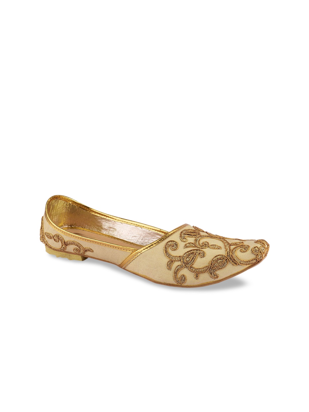

DESI COLOUR Men Gold-Toned Mojaris