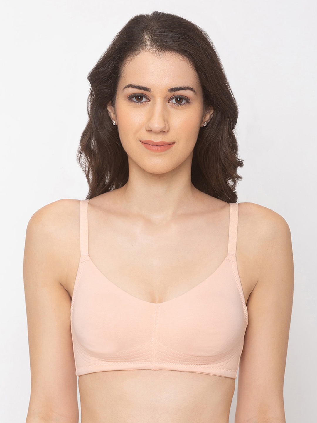 

Candyskin Peach-Coloured Solid Non-Wired Non Padded Everyday Bra CSB209Blush