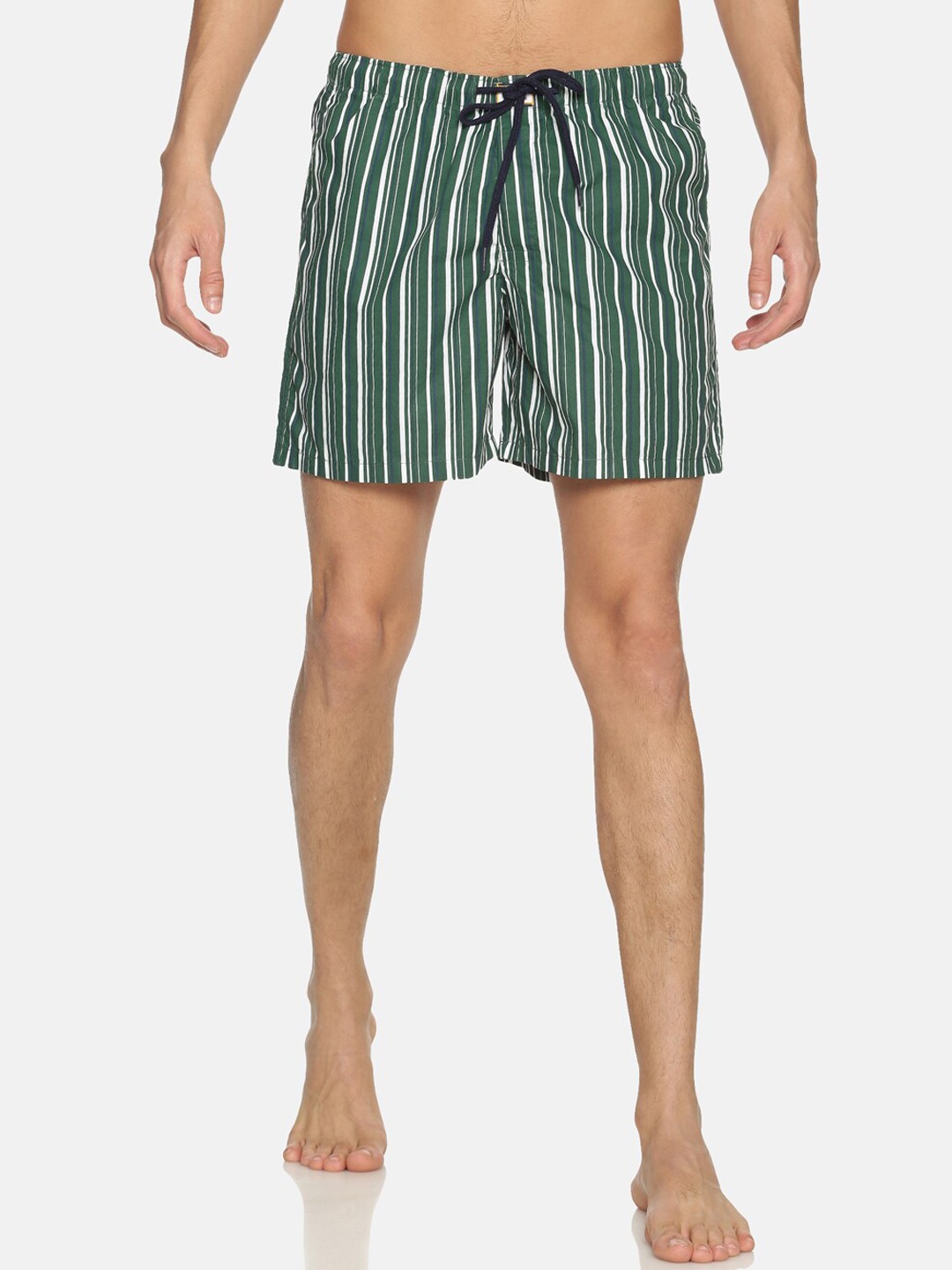 

Bene Kleed Men Green Striped Anti-Bacterial Pure Cotton Boxers