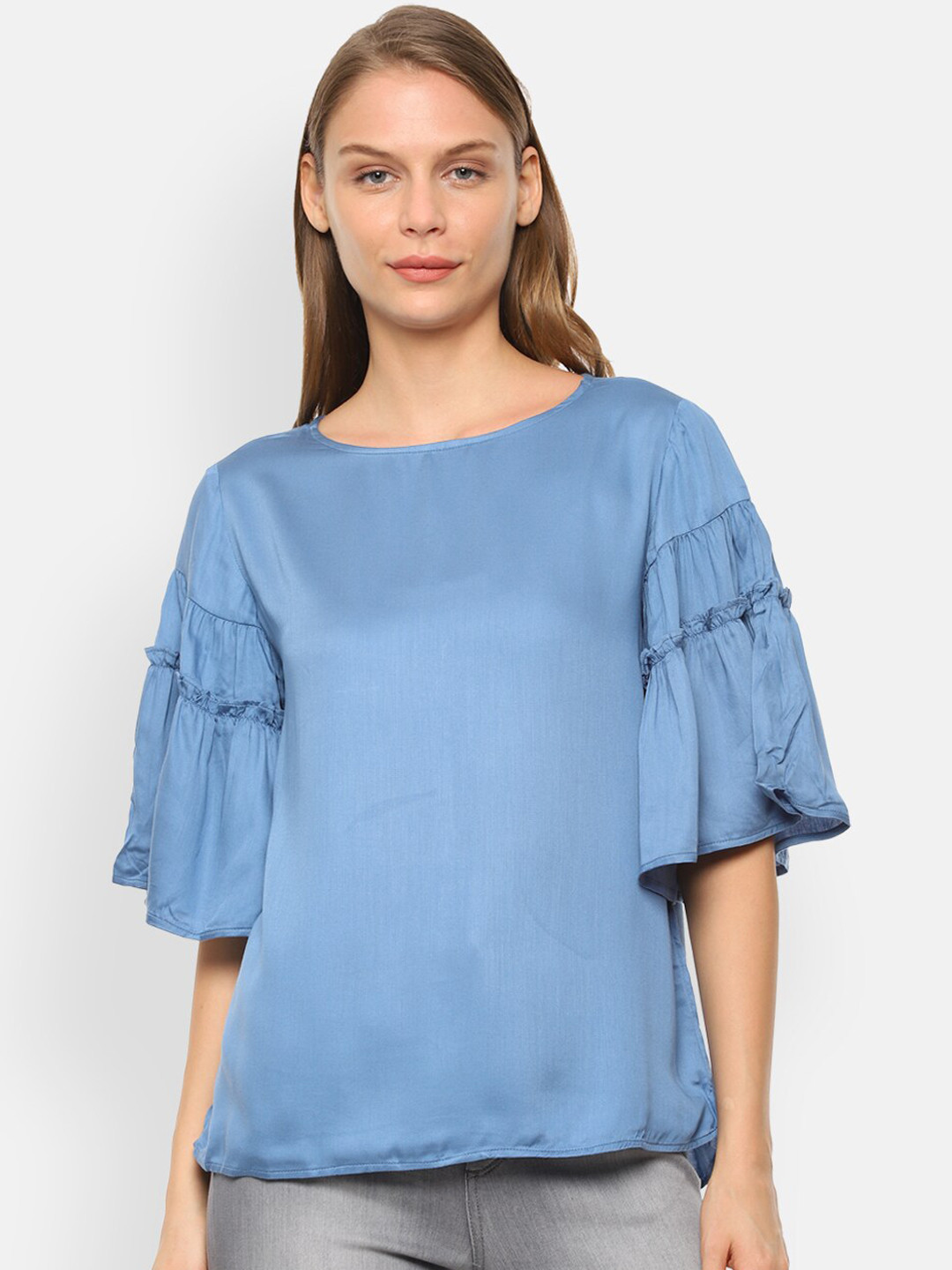 

Van Heusen Woman Blue Solid Top