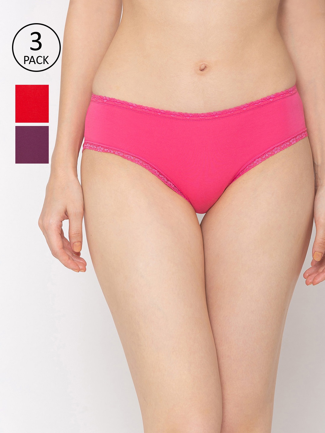 

Candyskin Women Pack Of 3 Assorted Hipster Sustainable Briefs CSPL-013
