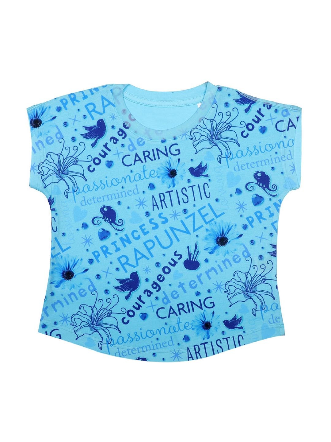 Disney by Wear Your Mind Girls Blue Princess Printed Top