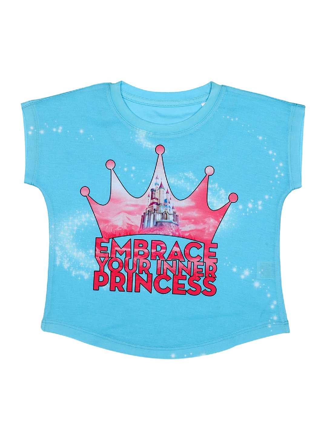 

Disney by Wear Your Mind Girls Blue Princess Printed Top