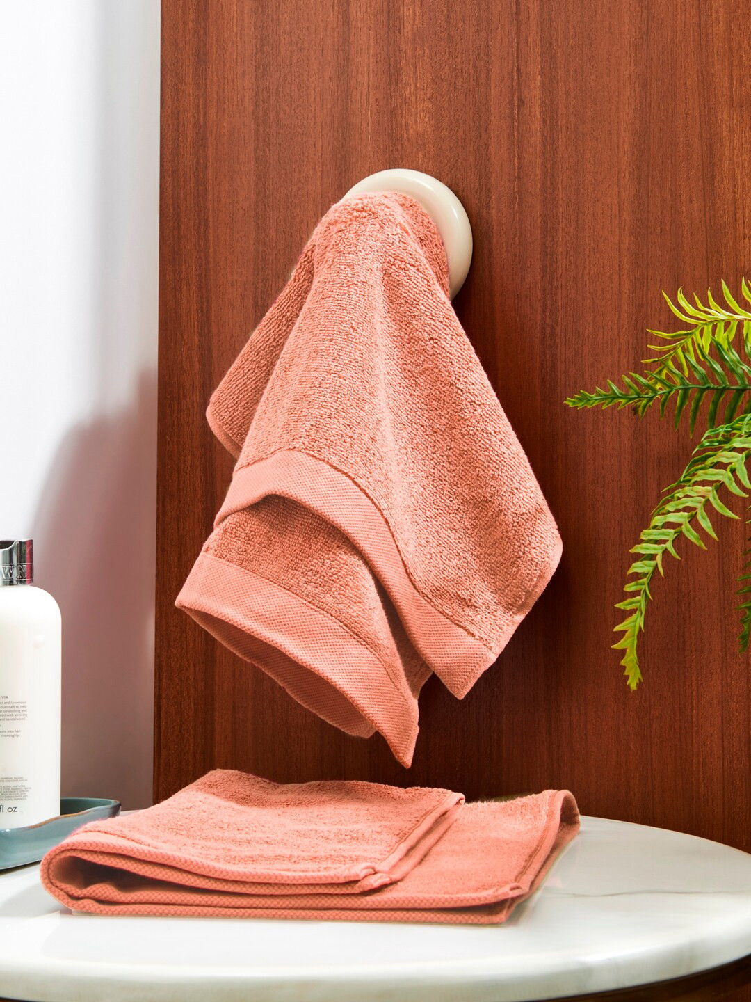 

DDecor Unisex Set Of 2 Orange Solid 450 GSM Live Beautiful Hand Towels