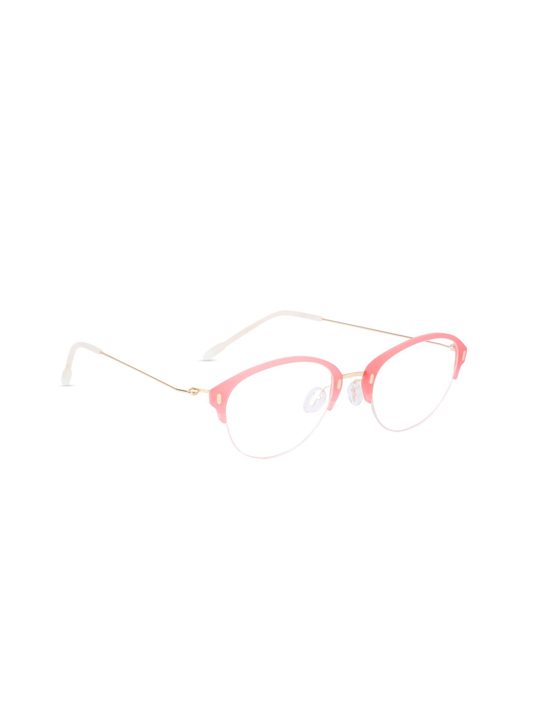 

MARC LOUIS Unisex Pink Solid Half Rim Oval Frames