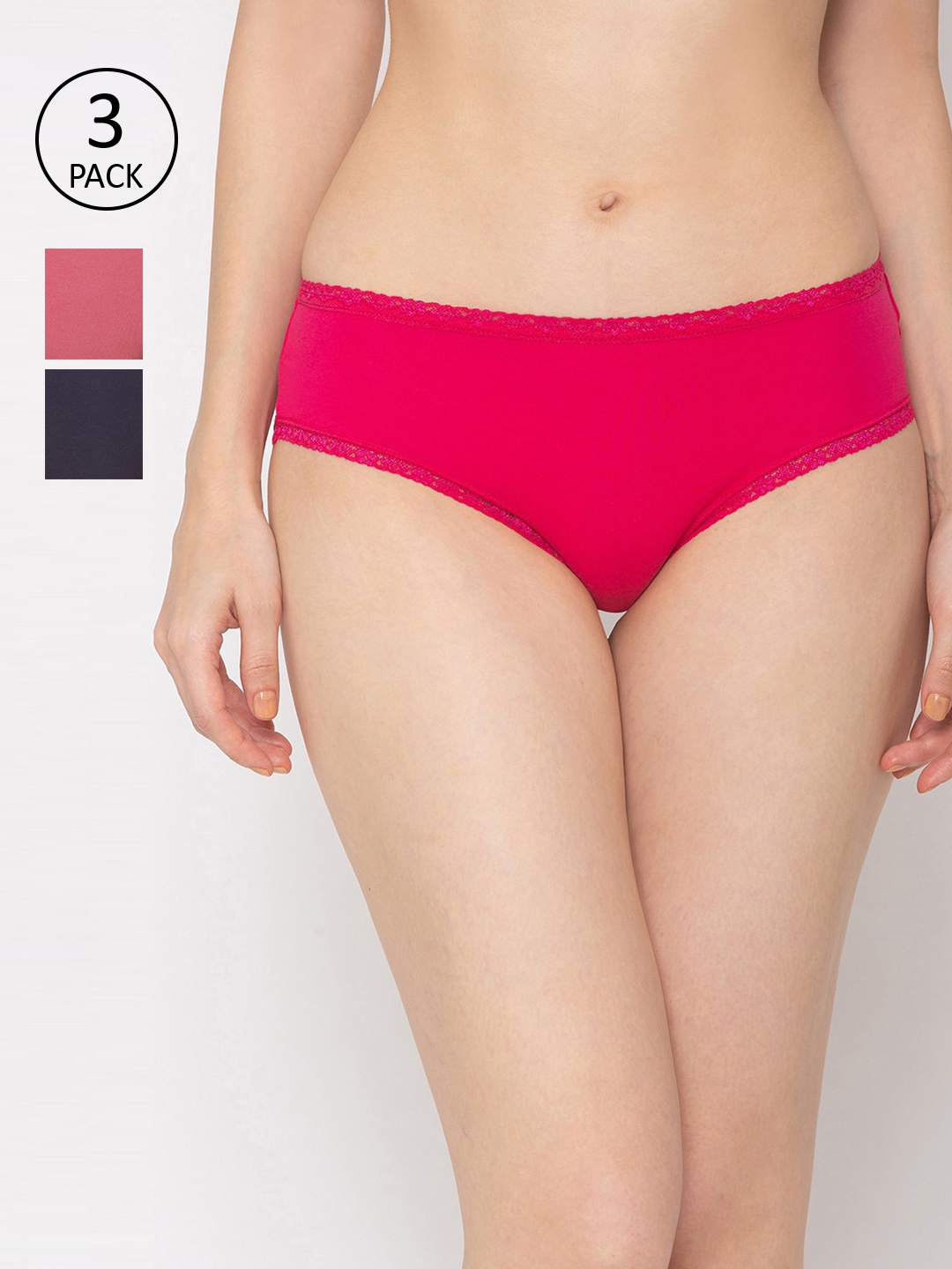 

Candyskin Women Pack Of 3 Assorted Basic Sustainable Briefs CSPL-02