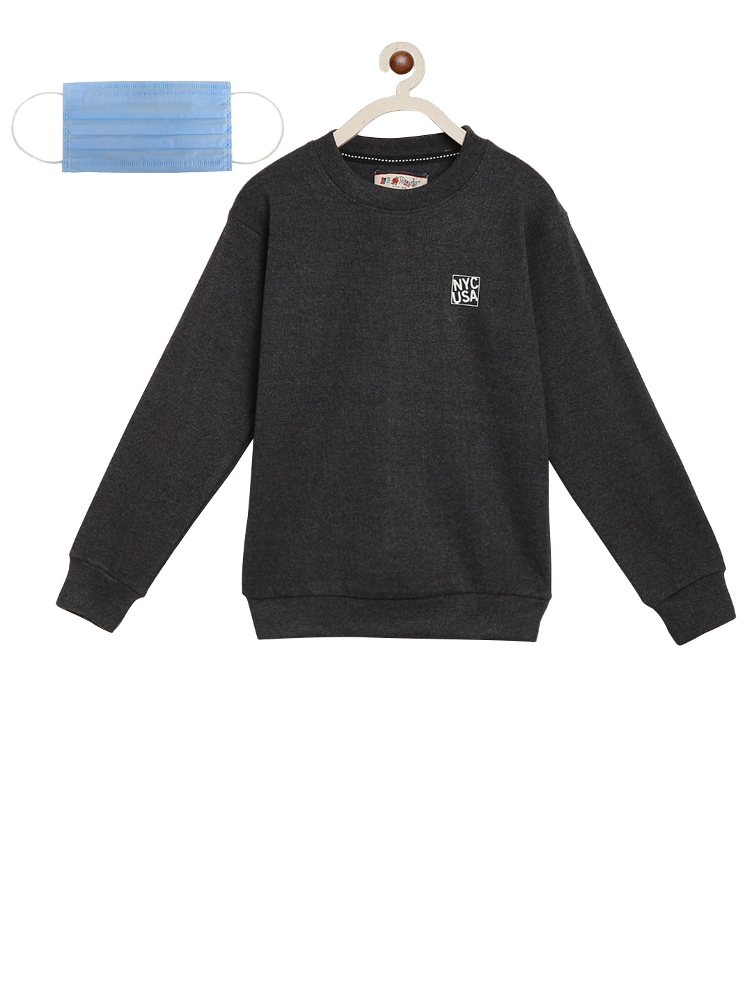 

Lil Tomatoes Boys Black Solid Sweatshirt