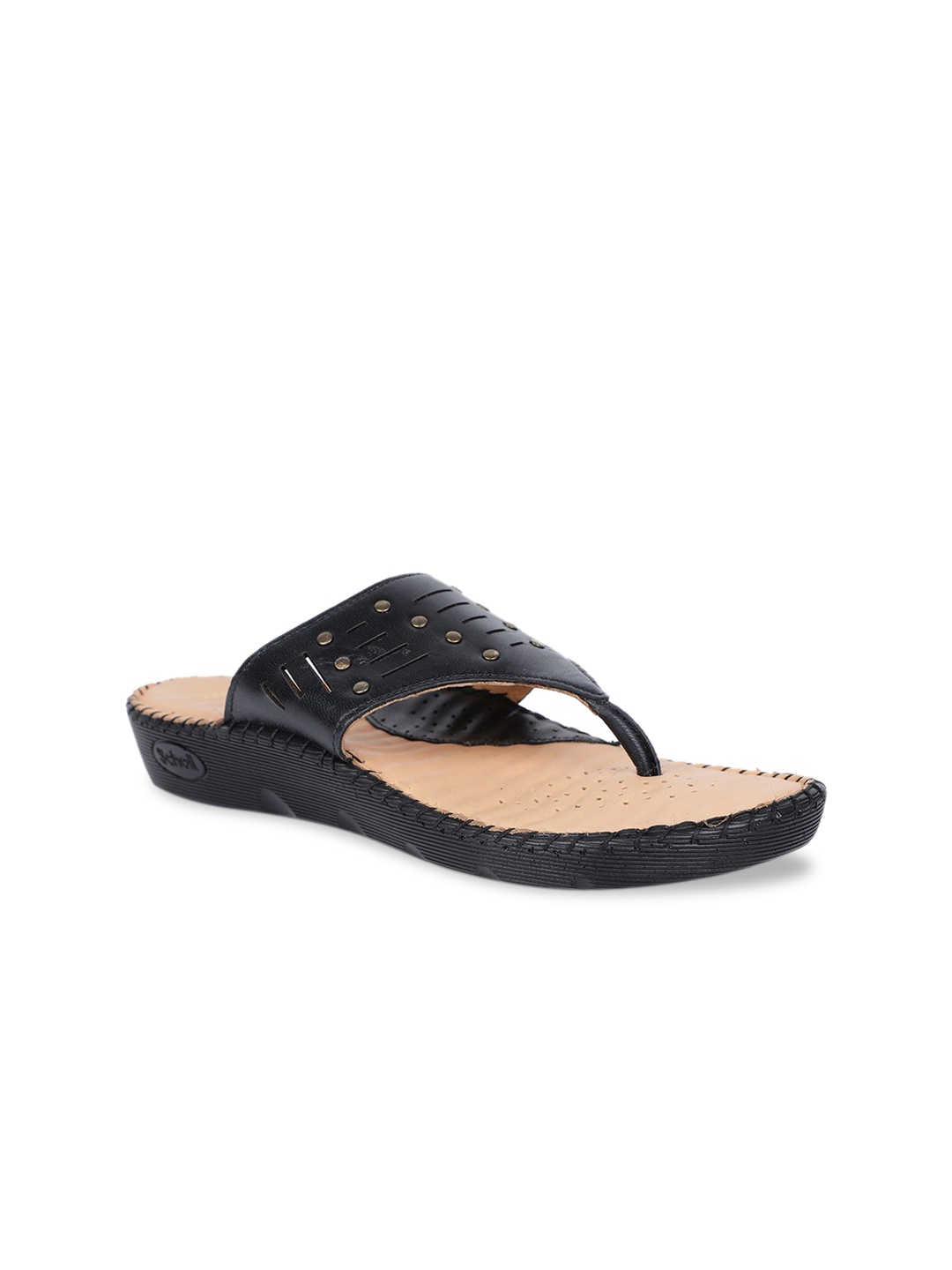

Scholl Women Black Textured Leather Flats