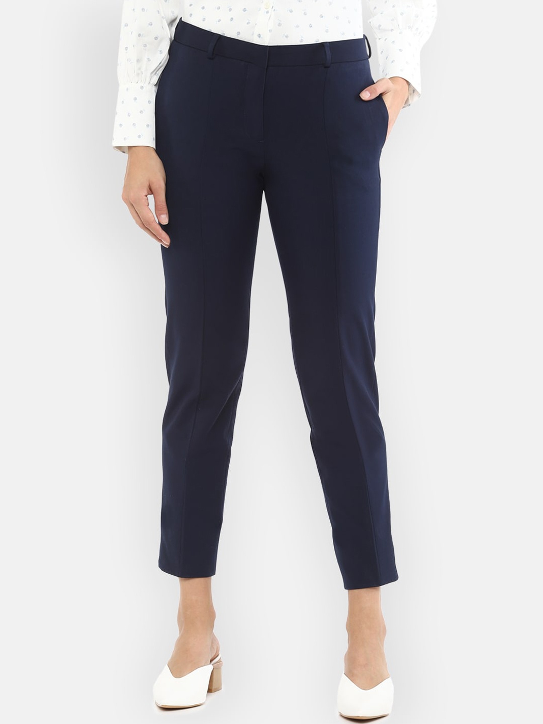 

Van Heusen Woman Navy Blue Formal Trousers