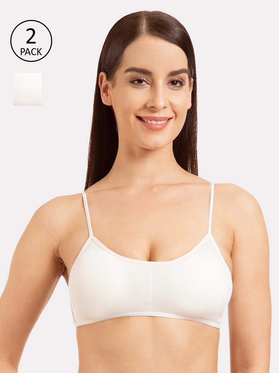 

Tweens Pack Of 2 White Solid Non-Wired Lightly Padded Everyday Bra