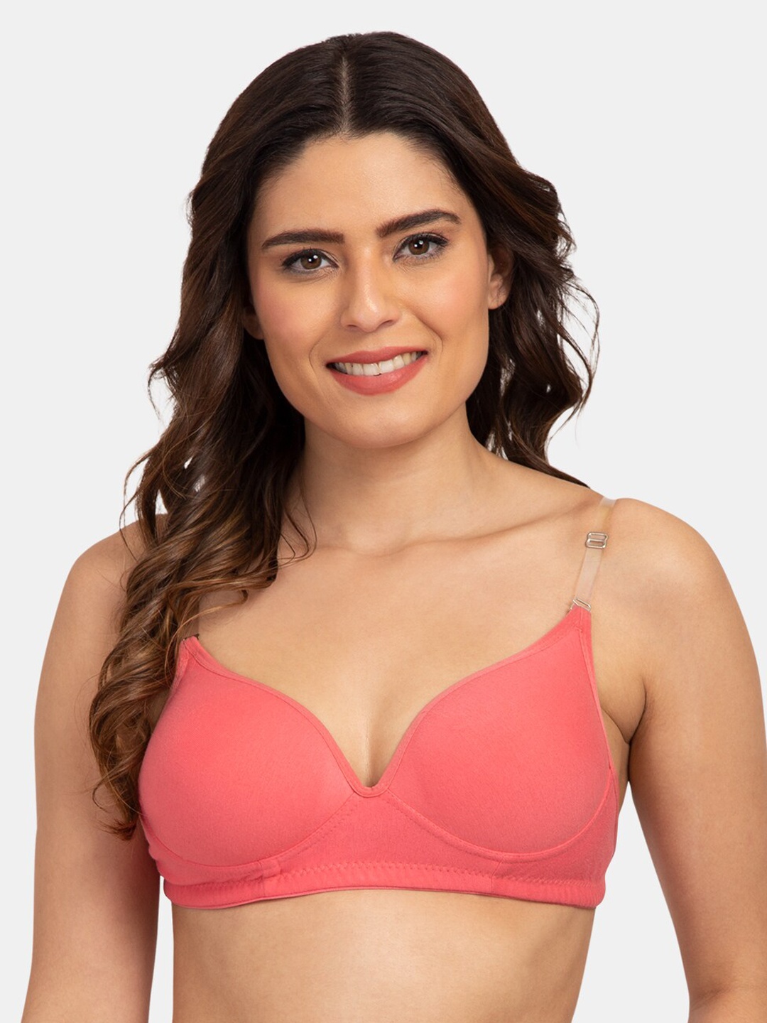 

Tweens Coral Solid Non-Wired Heavily Padded Everyday Bra