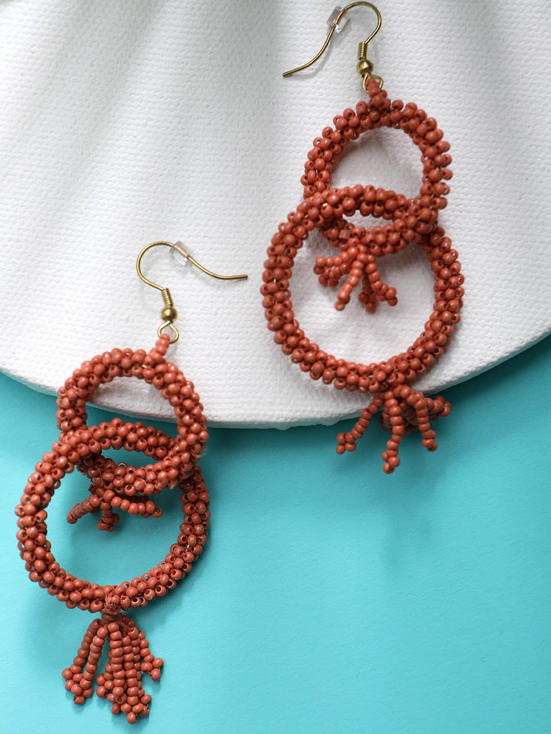 

STREET 9 Red Circular Drop Earrings