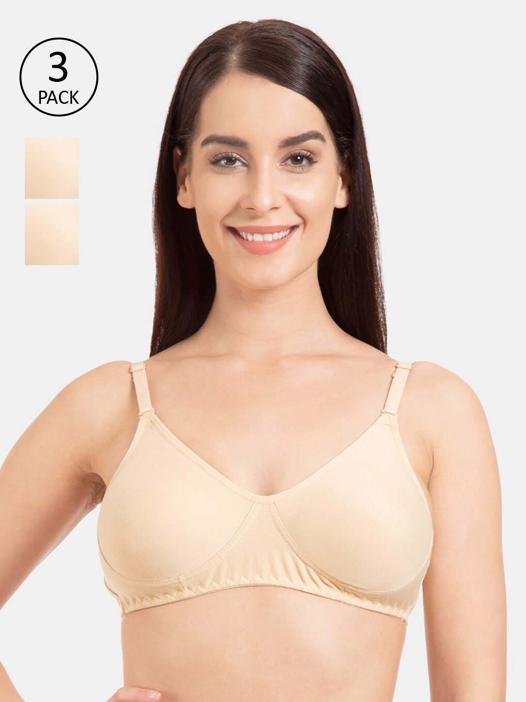 

Tweens Beige Set Of 3 Solid Non-Wired Non Padded Everyday Bra TW-286-3PC-SK-30D