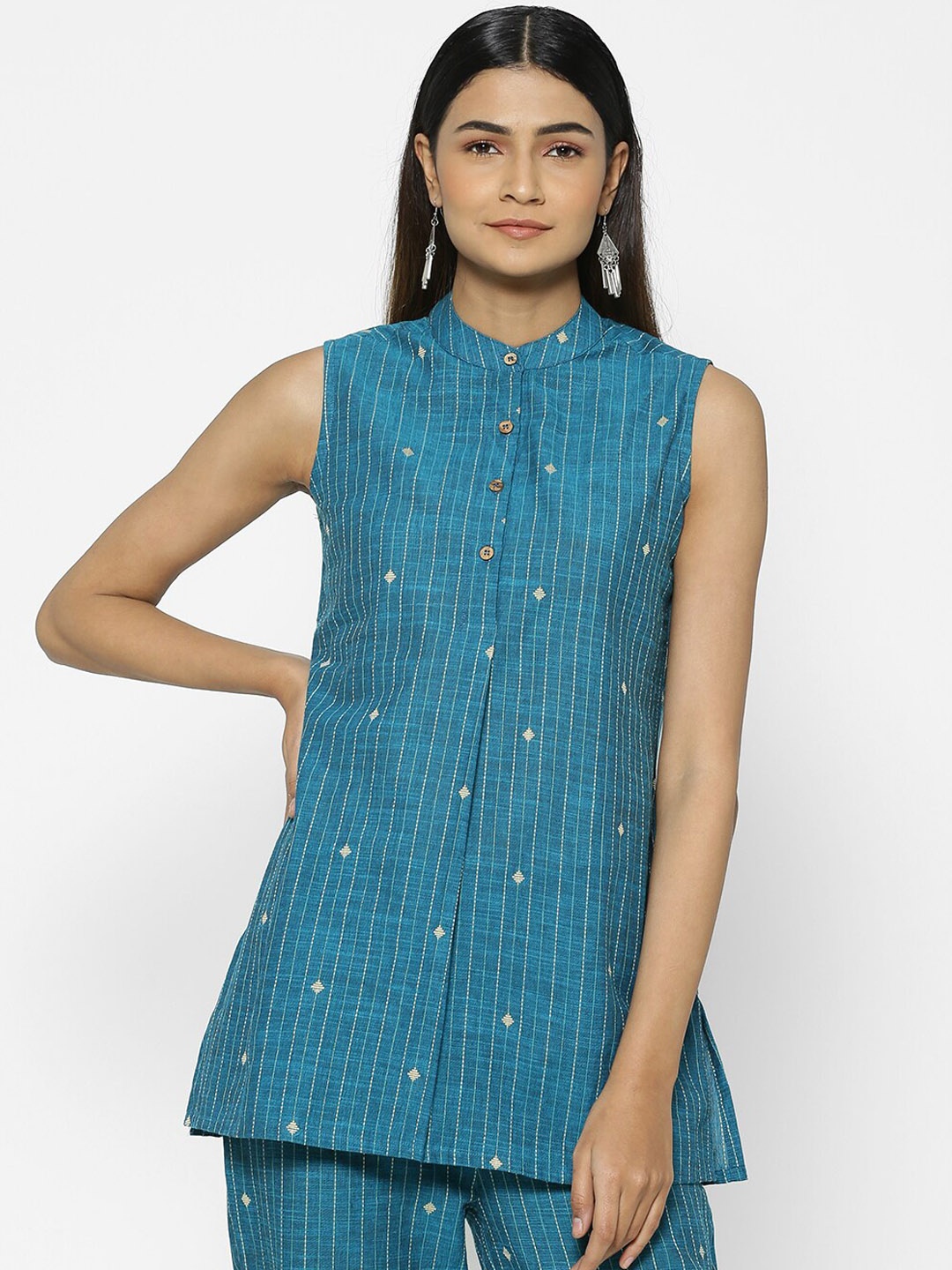 

Saaki Women Teal Green Printed Tunic