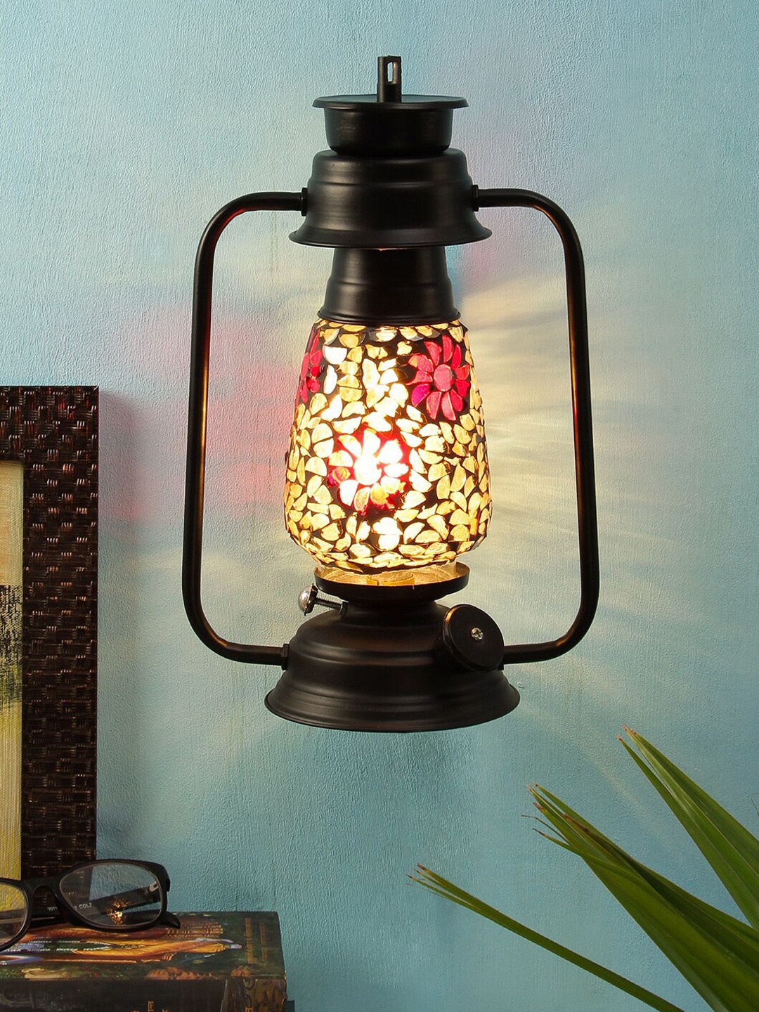 

Devansh Black Mosaic Glass Traditional Wall Mounted Lantern