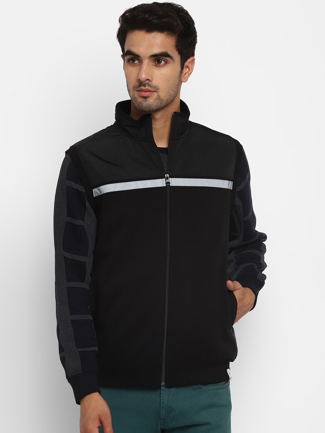Octave Men Black Solid Sweatshirt