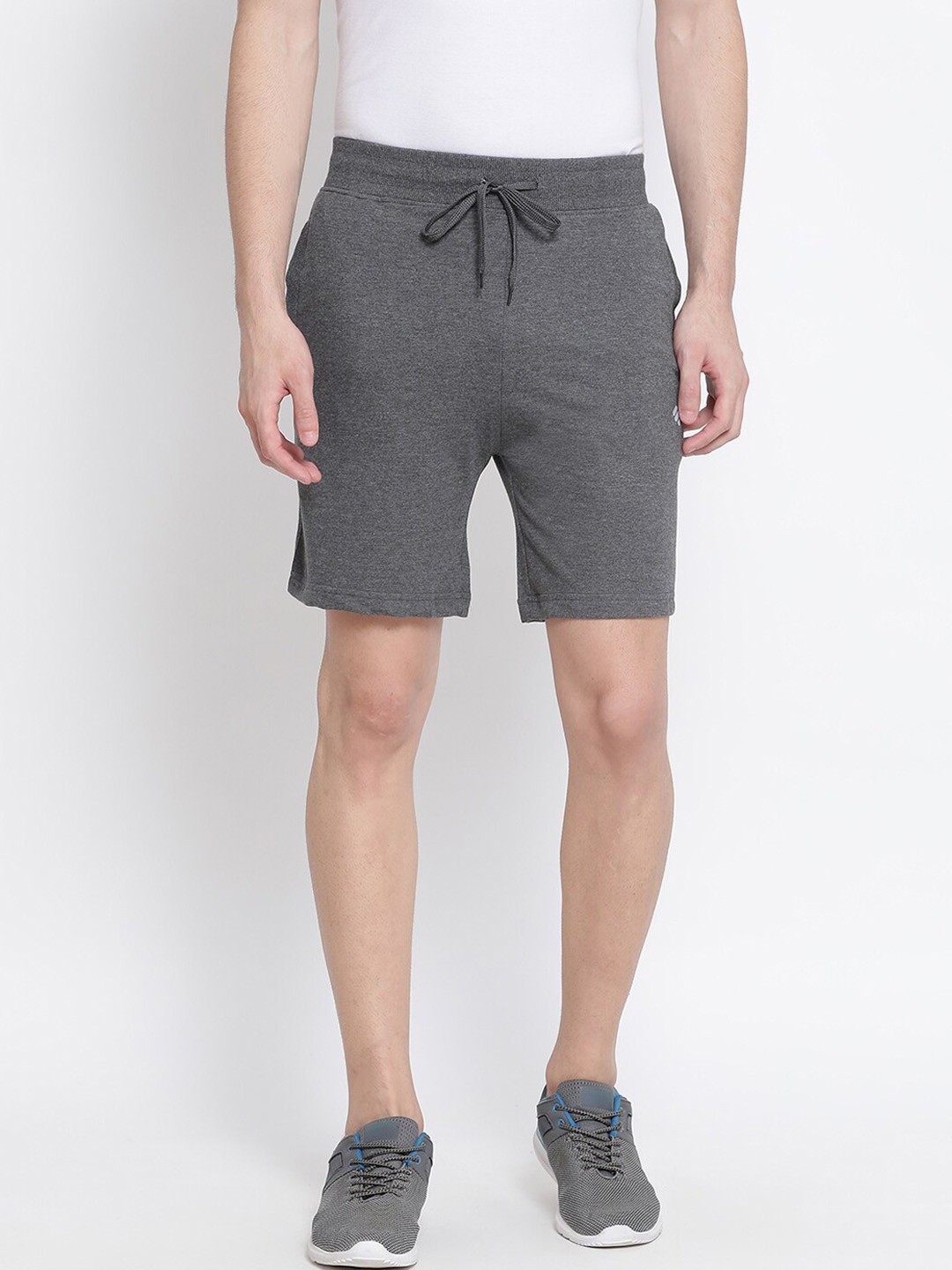 

ONN Men Charcoal Grey Solid Regular Fit Regular Shorts