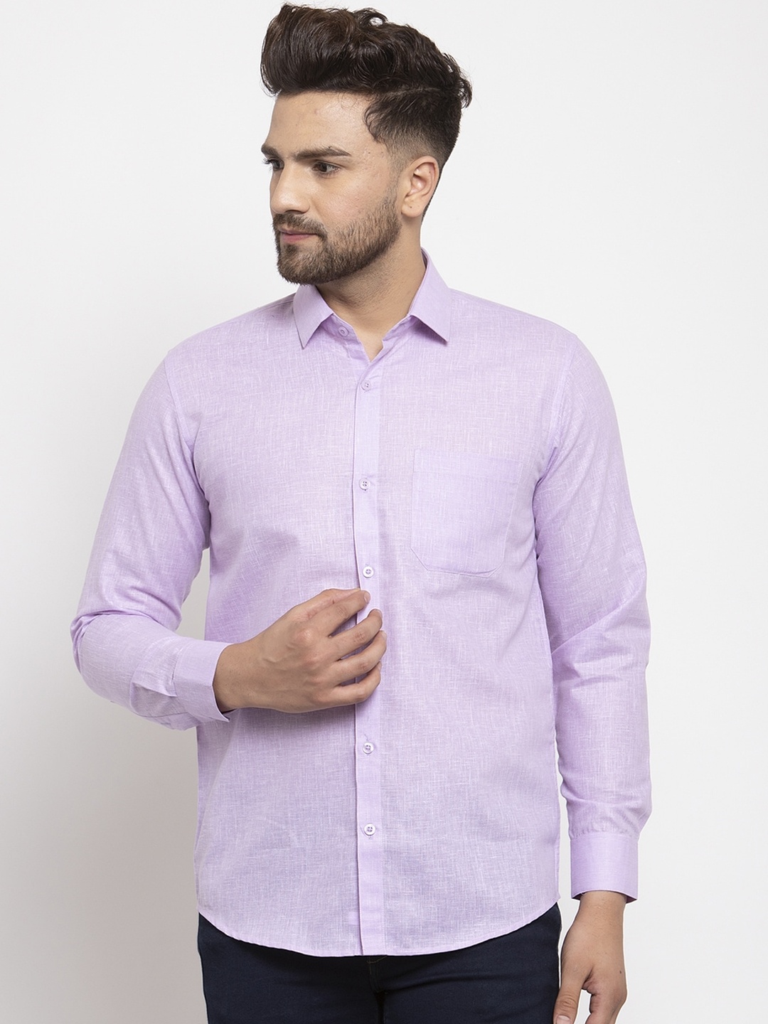 

JAINISH Men Lavender Smart Regular Fit Solid Casual Shirt