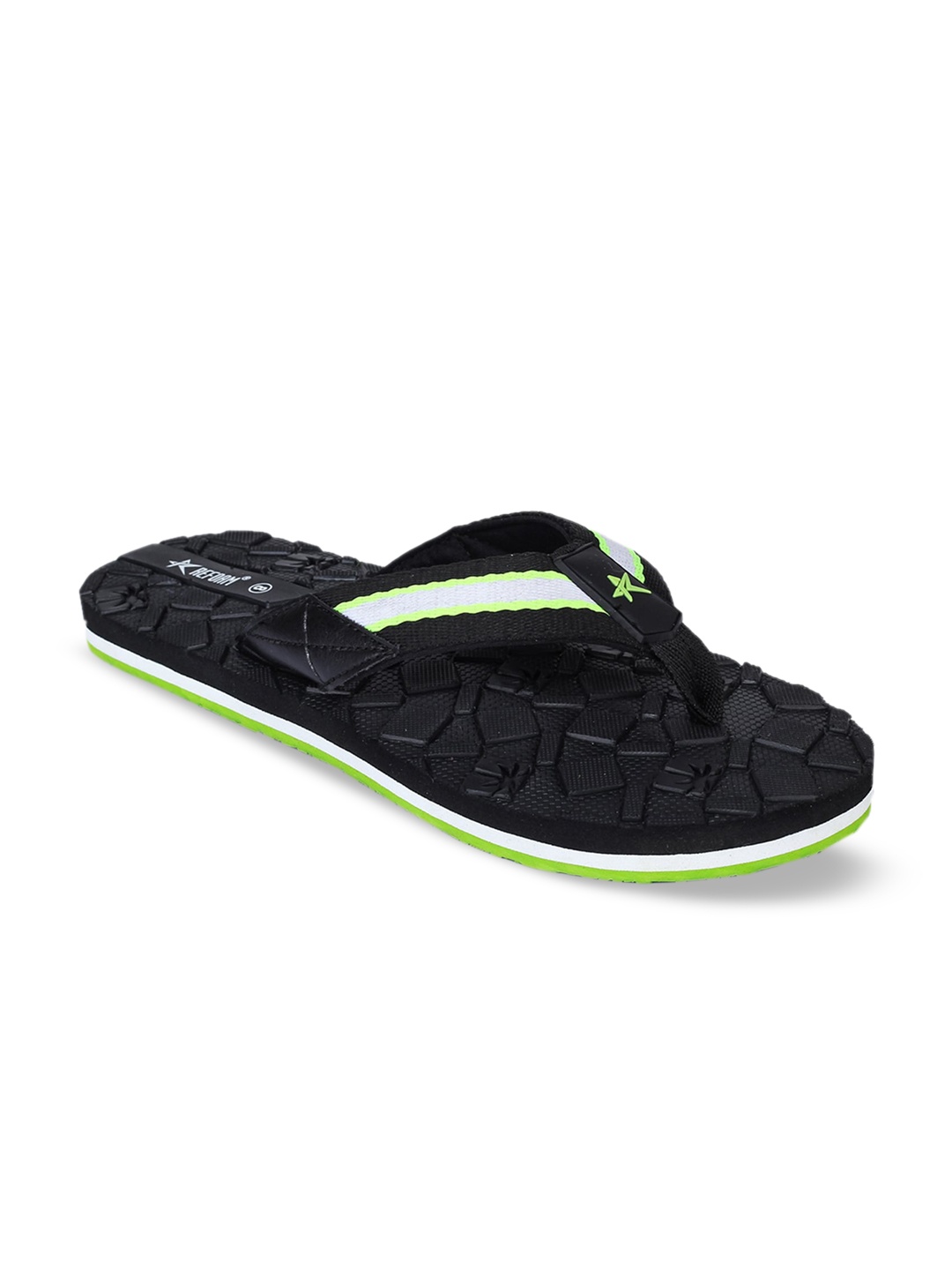 

REFOAM Men Black & White Striped Slip-On