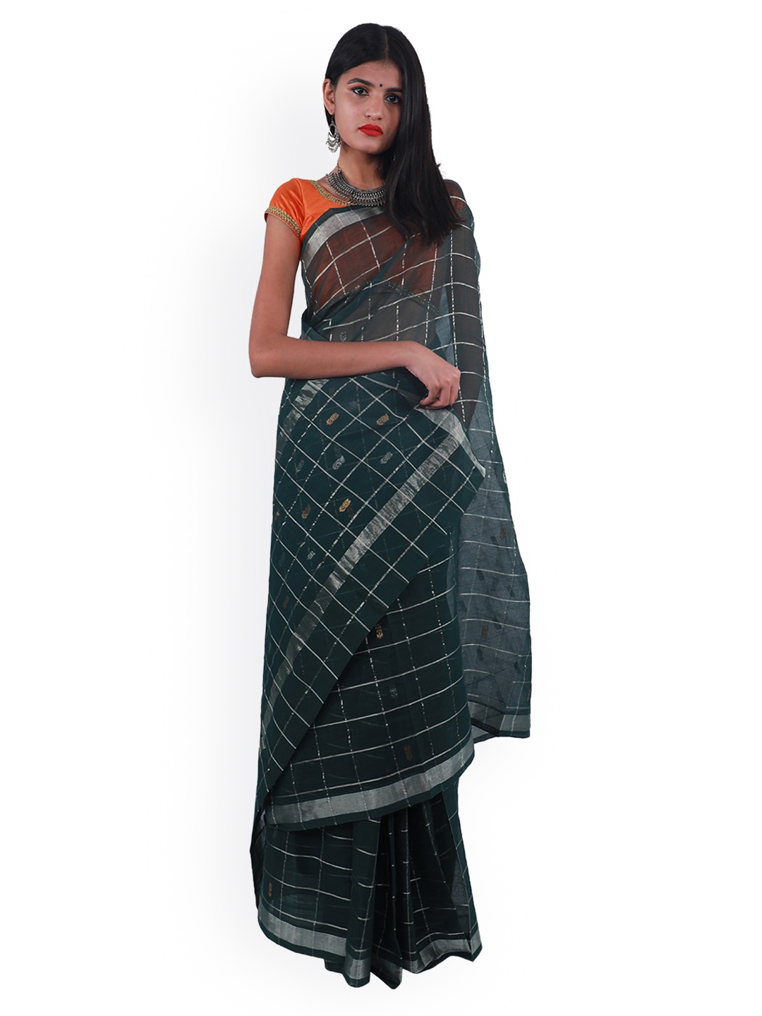 

APCO Green Pure Cotton Woven Design Venkatgiri Saree