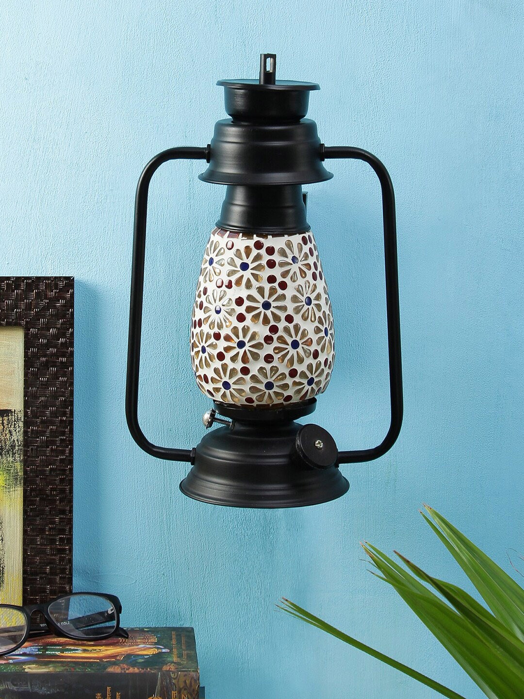 

Devansh Black & Off-White Textured Contemporary Wall Lantern