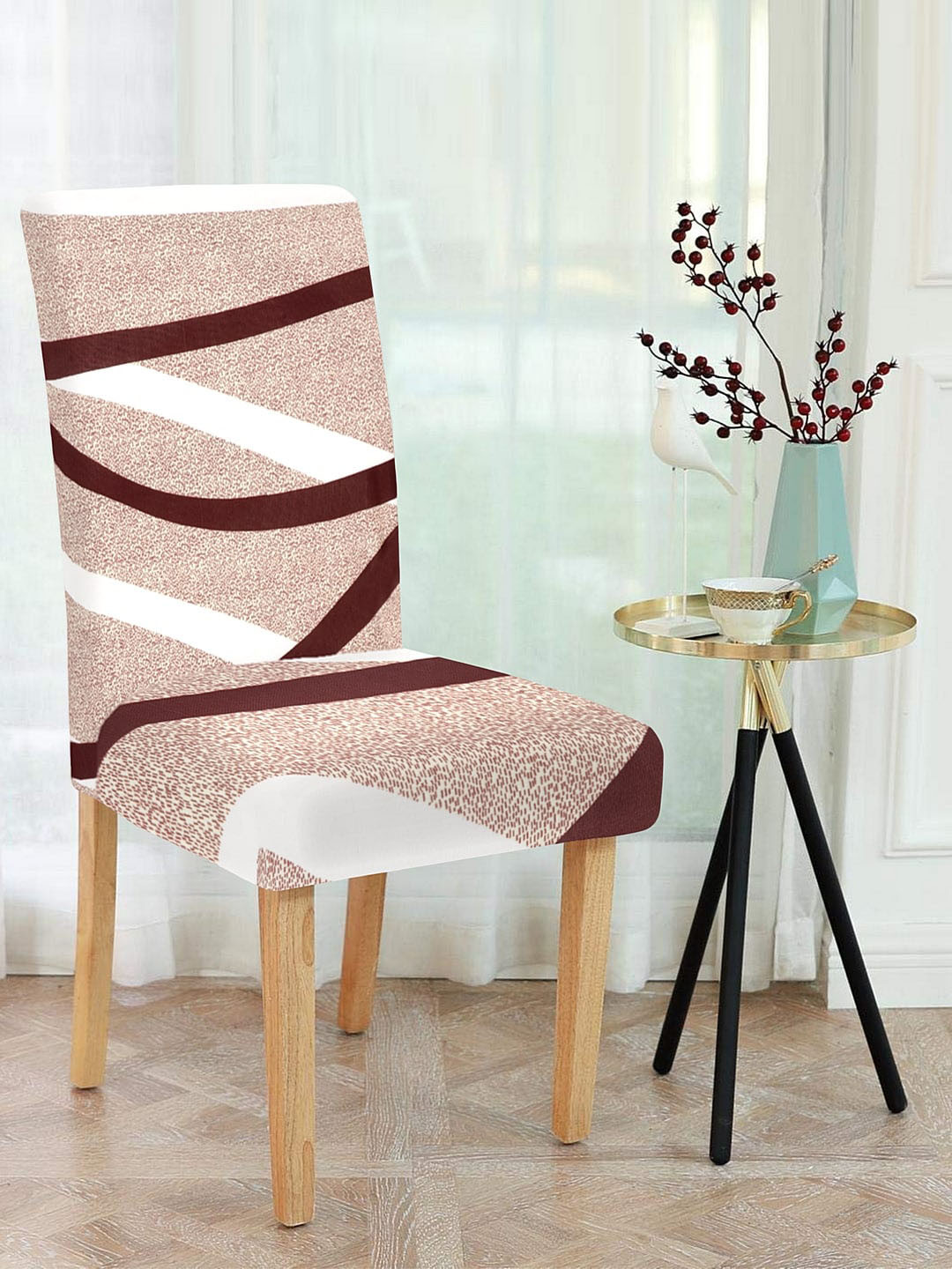 

Cortina Brown & White Striped Single Chair Cover